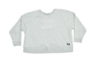 DKNY Sport Gray Cotton Recycled Polyester Crewneck Sweatshirt Plus Size 3X